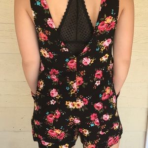 Floral overalls